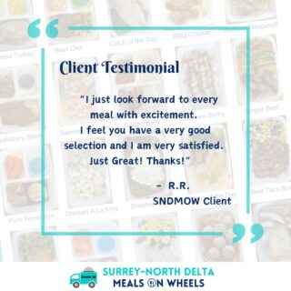 #HappyFriday💟Hearing from our clients makes us jump for joy! This client shared their experience of our service and we are just so happy to hear that she not only loves our food but is actually excited to receive her meals everyday! Thanks R.R. for sharing your story with us🫶 Register TODAY: https://sndmow.com/our-service/Here is our menu for next week. We wish you all a good, warm and relaxing weekend🍂#surreynorthdeltamow #sndmow #surreybc #mealsonwheels #morethanjustameal #mealsforseniors #communityservice #serviceforseniors #likefollowsharecomment