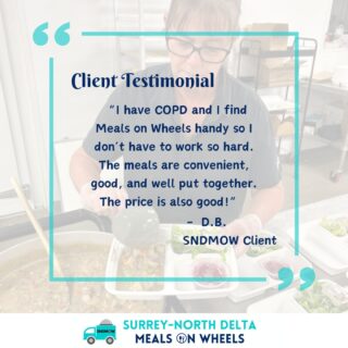 #HappyFriday✅Thank you D.B. for sharing your experience with us! We are happy to be of service to this Surrey resident and many more🥰 Thinking of trying our service? Registration is easy: https://sndmow.com/our-service/Here is our menu for next week. Friendly Reminder that we will be closed next Tuesday for #RemembranceDay! We are delivering on Monday and will resume regular operations on Wednesday.#surreynorthdeltamow #sndmow #surreybc #mealsonwheels #morethanjustameal #mealsforseniors #communityservice #serviceforseniors #likefollowsharecomment