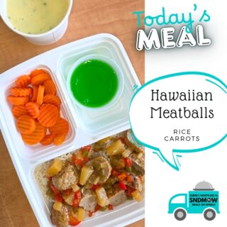 🍽️Today's Meal is #HawaiianMeatballs with rice and carrots! A new meal on our #WinterMenu. We are sure our clients are loving this meal. Thank you @canuelcaterers for providing our clients with delicious and nutritious meals🫶View our full menu on our website: https://sndmow.com/our-service/menu/#surreynorthdeltamow #sndmow #surreybc #mealsonwheels #morethanjustameal #mealsforseniors #communityservice #serviceforseniors #likefollowsharecomment