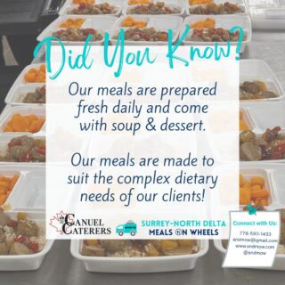 🍽️Every meal we serve is prepared fresh daily with our clients complex dietary needs in mind🫶💟@canuelcaterers does an amazing job, working with us to feed seniors, disabled and/or homebound individuals, everyday!😋We have a nutritious and delicious meal line up for next week. You can view our full menu, register for our service or make a donation on our website (Link in Bio): https://sndmow.com/