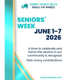 💟June 1-7, 2026 is #SeniorsWeek in BC! Seniors week is a time to recognize and celebrate older adults and the many ways they contribute to communities across the province.#ExperienceMatters is this year's theme, which highlights the value of a lifetime of knowledge and the importance of sharing those perspectives, especially with younger generations.🙌We want to thank all of our senior volunteers for the efforts they put in to help other seniors in our community get the nutritious meals they need to stay safe and healthy in their own homes for longer!🫶 www.sndmow.com