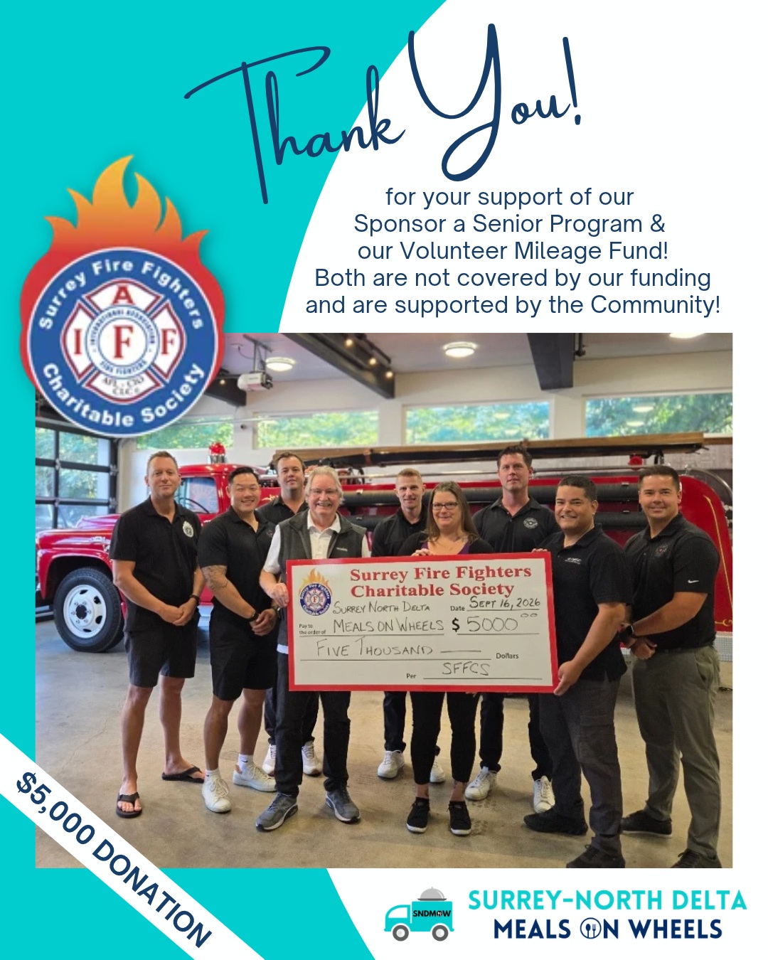 It was a pleasure meeting the Board members of the @surreyfirefighters this week!We want to express our heartfelt thanks for all your organization does for the Surrey community and for supporting our vital community service🫶💟Without the support of the community, we cannot offer our volunteers mileage reimbursement or our meal subsidy program for those with financial insecurities. #SponsorASenior #MealsOnWheels #MoreThanJustAMealMake your contribution today! https://sndmow.com/