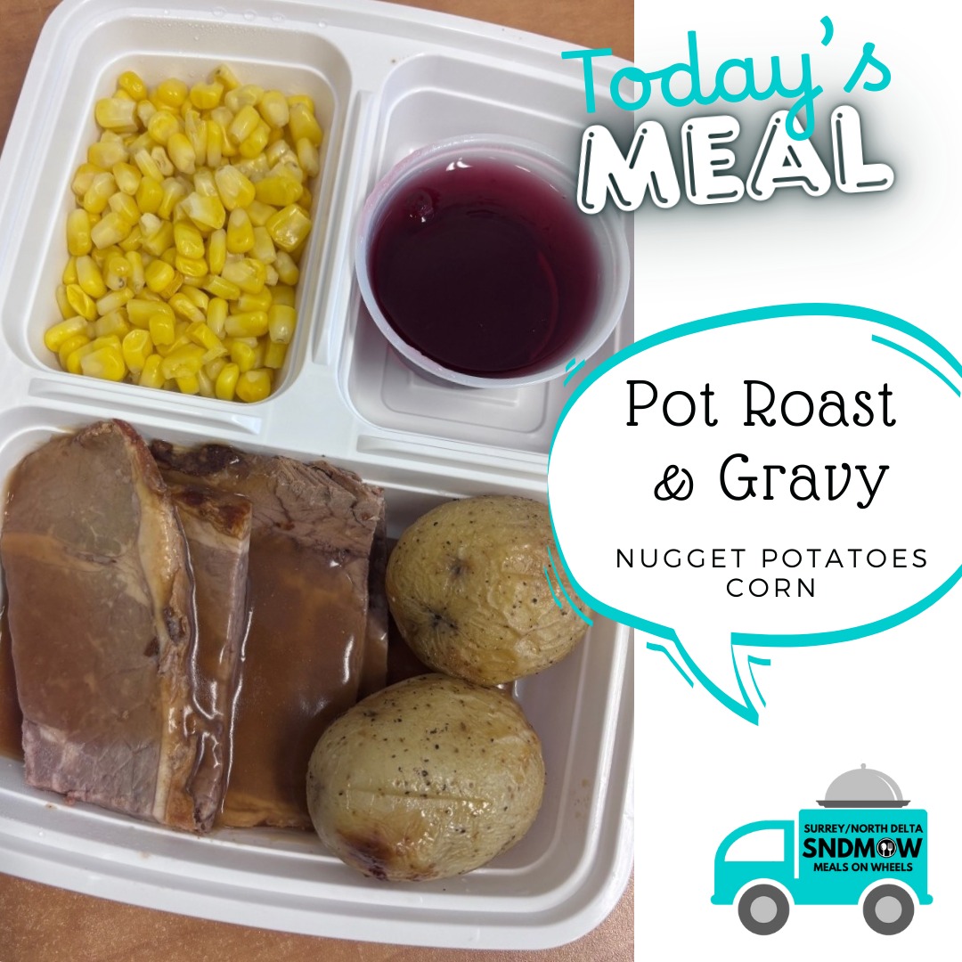 🍽️Today we are serving #PotRoast with gravy, nugget potatoes and corn.
✅Our clients enjoy the pot roast so much that they requested to have it more often. So, now we have pot roast twice a month, we just switch up what we serve it with so it is not exactly the same both times!
💟If you are thinking about giving our service a try, it's time to take the leap! You can easily register on our website (Link in Bio): https://sndmow.com/our-service/#surreynorthdeltamow #sndmow #surreybc #mealsonwheels #morethanjustameal #mealsforseniors #communityservice #serviceforseniors #likefollowsharecomment